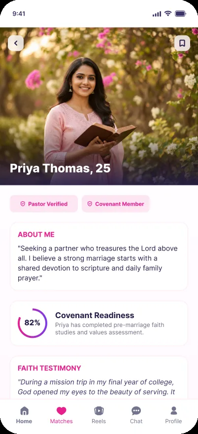 A member profile with covenant readiness in the Union app